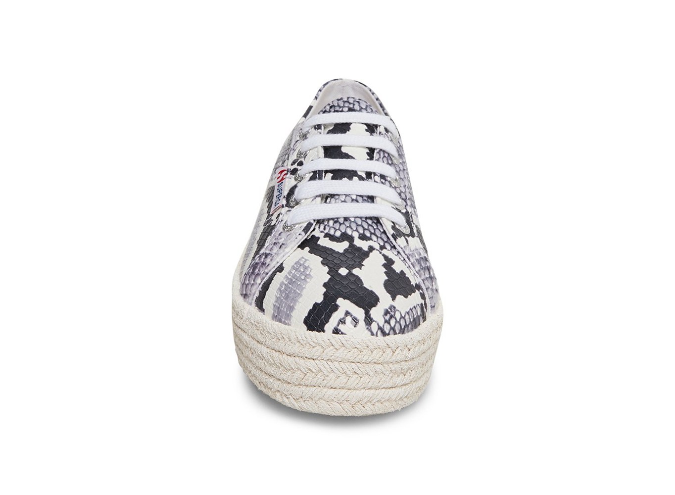 Superga Plataforma Mujer Negras/Blancas/Serpent - 2730 Pufanropew - 906475VYT